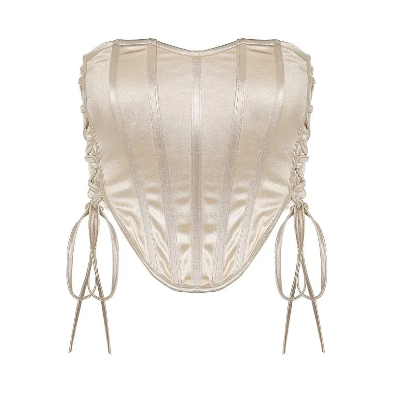 Strapless Drawstring Corset Top
