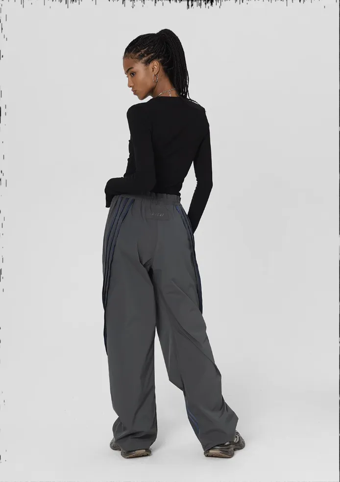 Striped Paratrooper Drawstring Sports Pants