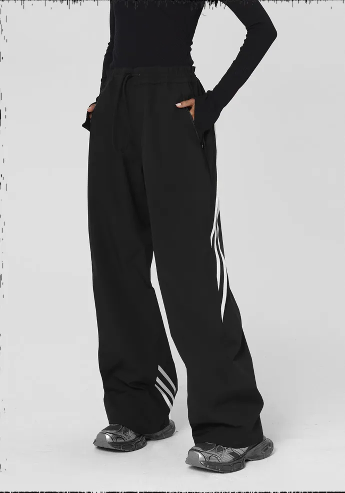 Striped Paratrooper Drawstring Sports Pants