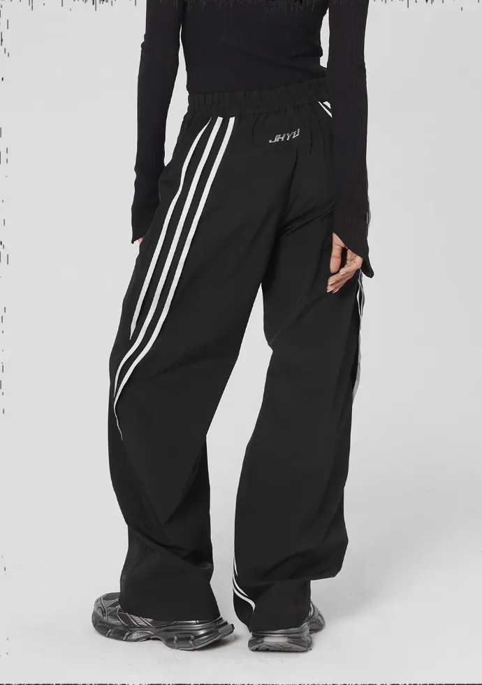 Striped Paratrooper Drawstring Sports Pants
