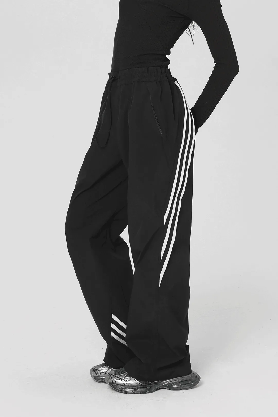 Striped Paratrooper Drawstring Sports Pants
