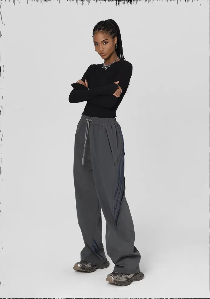 Striped Paratrooper Drawstring Sports Pants
