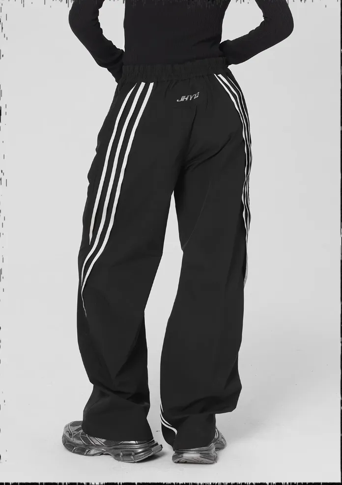 Striped Paratrooper Drawstring Sports Pants