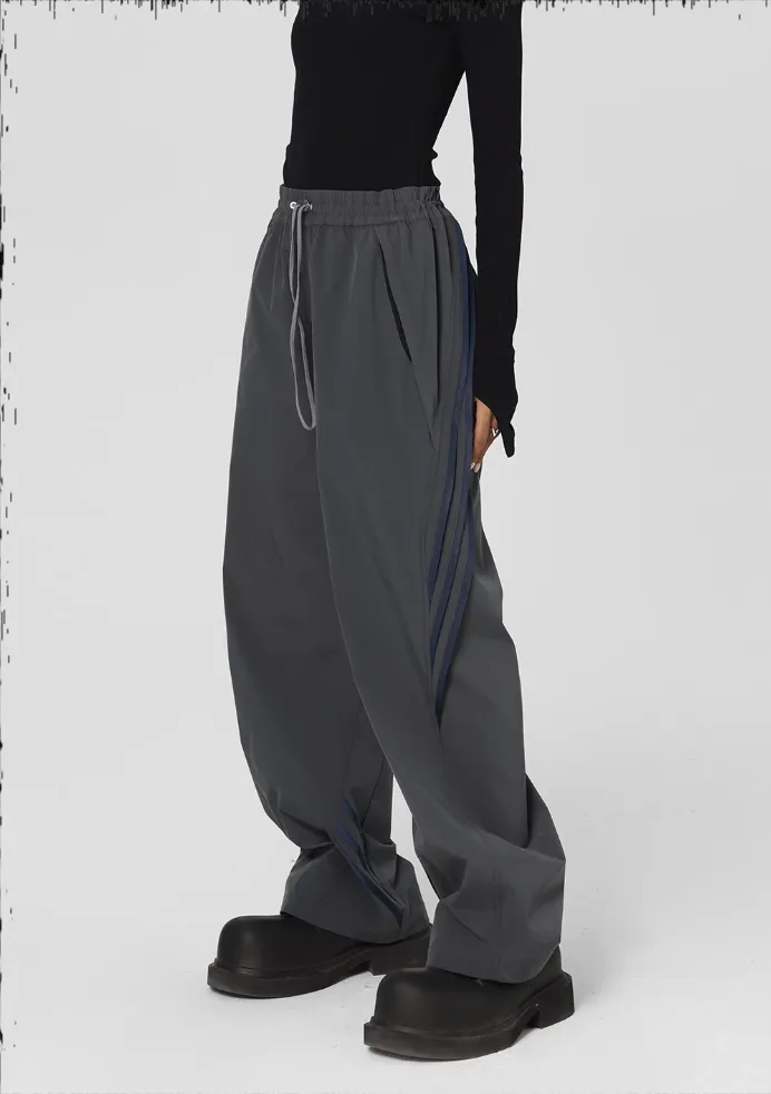 Striped Paratrooper Drawstring Sports Pants