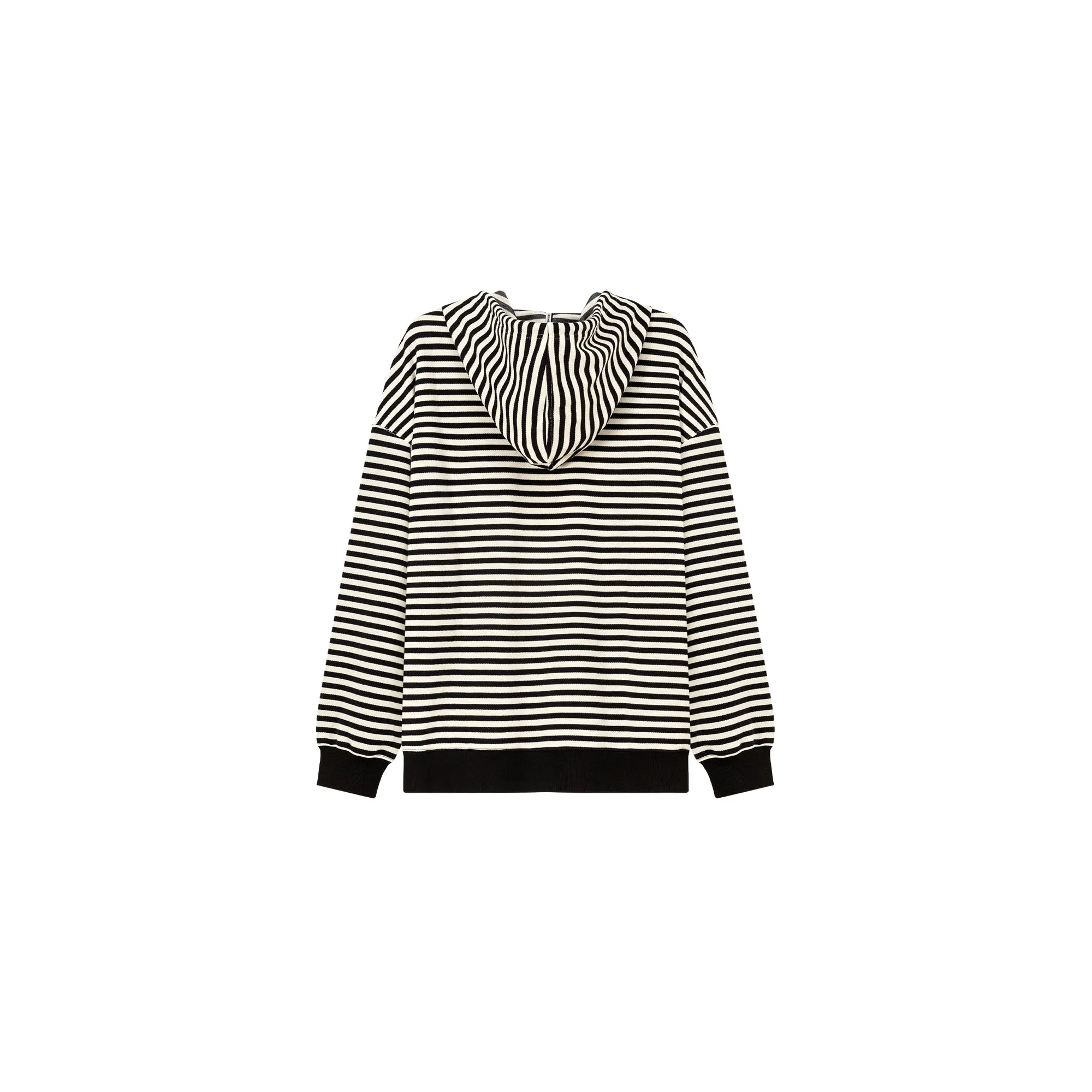 Striped Pocket Drawstring Hoodie
