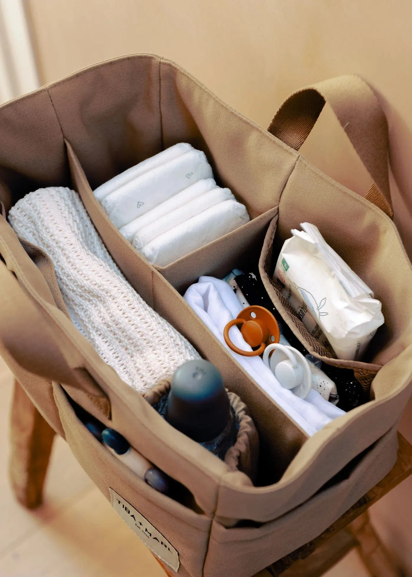 Tiba   Marl Baby The Canvas Organiser Caddy in Beige (26cm)