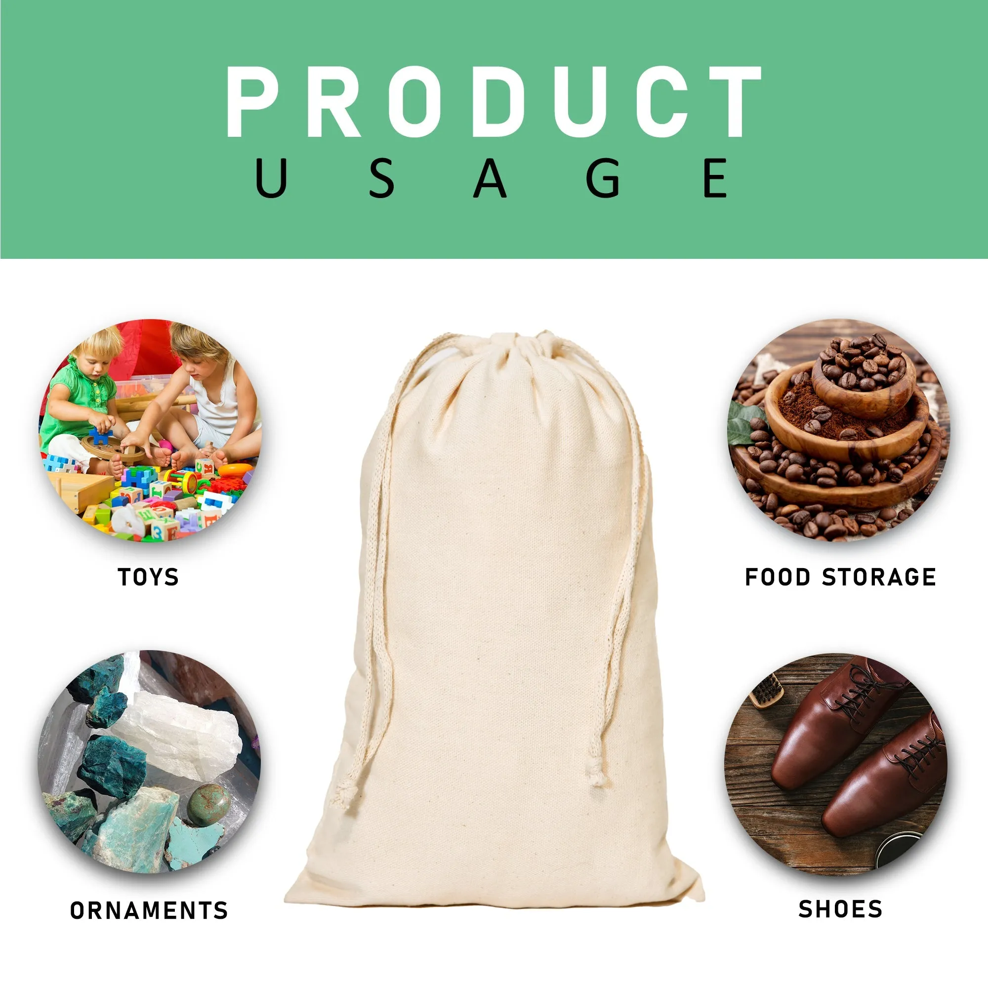 TT Canvas Drawstring Muslin Bags