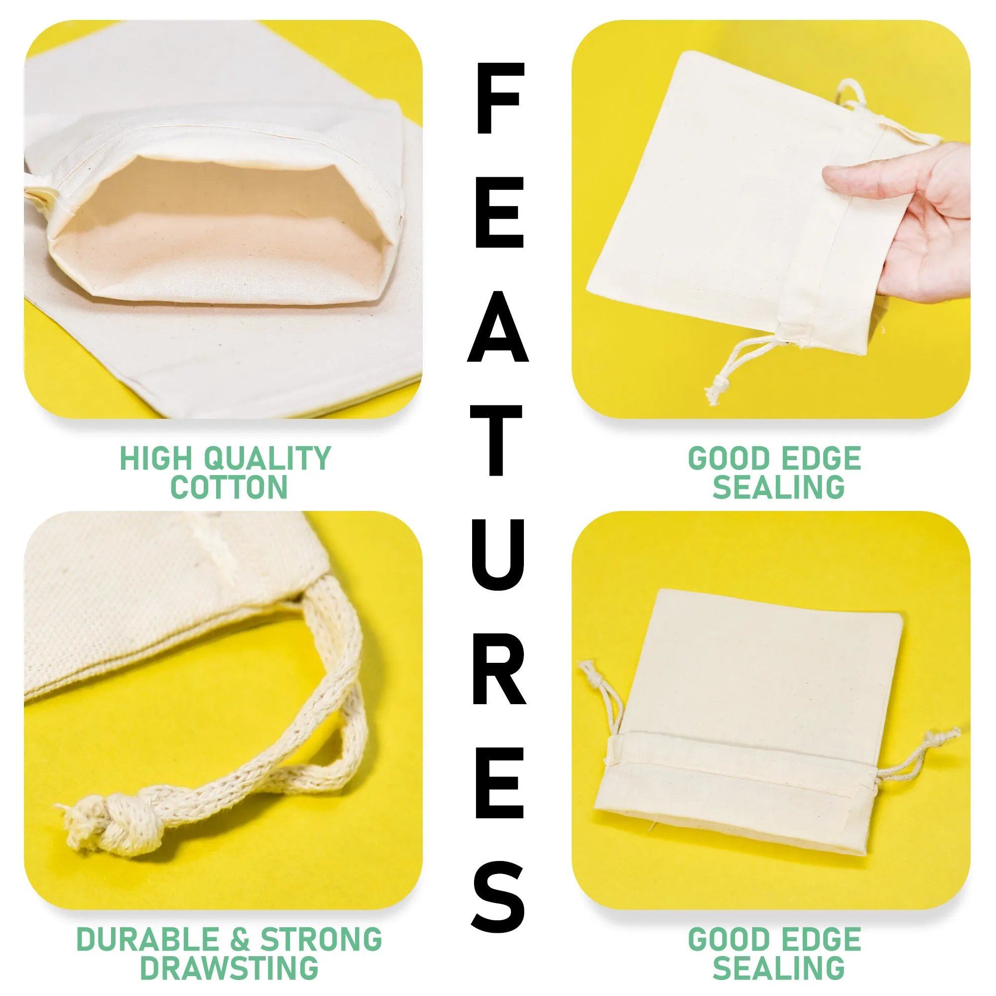 TT Canvas Drawstring Muslin Bags