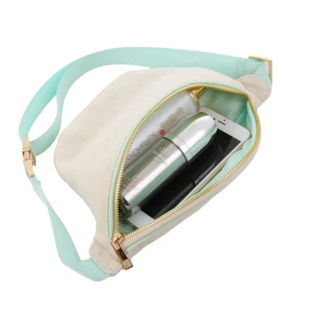 UAKISS  -  Solid Color Canvas Crossbody Chest Bags Women Fashion Cute Letter Patches Fanny Packs Ladies Simple Versatile Waist Pack
