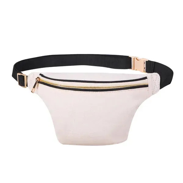 UAKISS  -  Solid Color Canvas Crossbody Chest Bags Women Fashion Cute Letter Patches Fanny Packs Ladies Simple Versatile Waist Pack