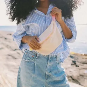 UAKISS  -  Solid Color Canvas Crossbody Chest Bags Women Fashion Cute Letter Patches Fanny Packs Ladies Simple Versatile Waist Pack
