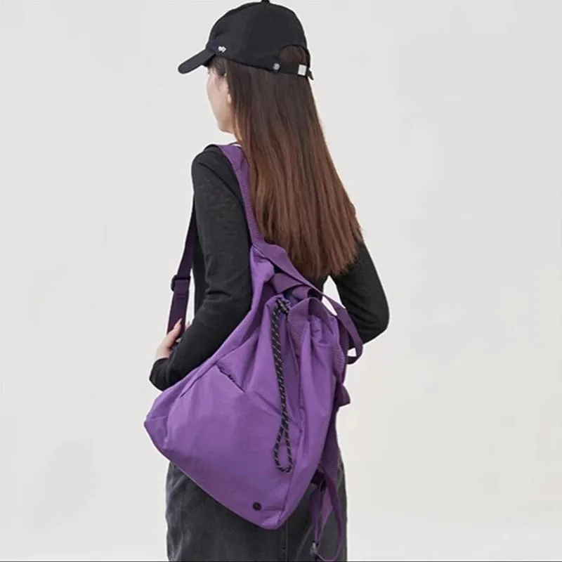Waterproof Backpack With Drawstring Design Fashion Sports Fitness Yoga Backpack For Women Shoulder Bag Commuter Storage Handbag